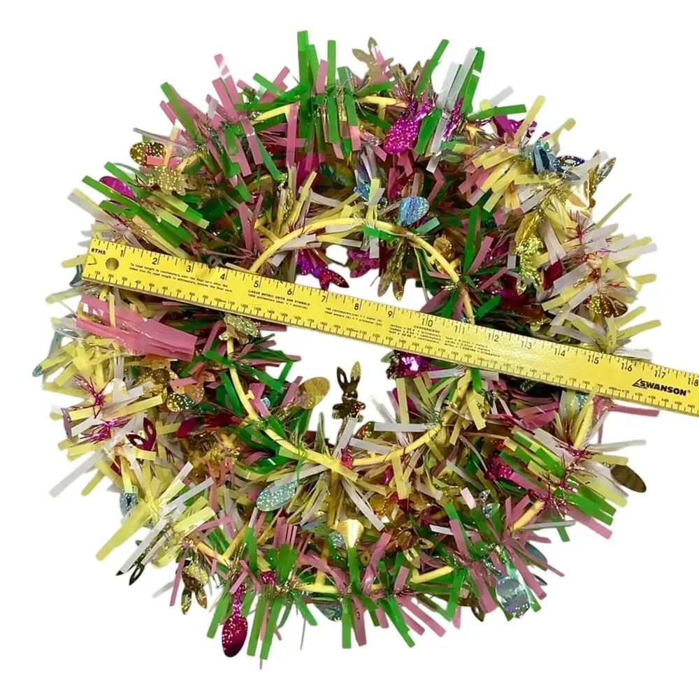 Easter Pastel Tinsel Egg Wreath